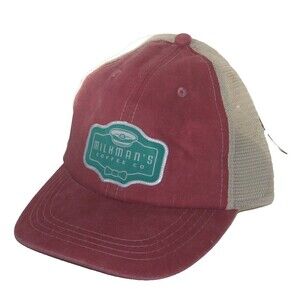 Adam's Baseball Cap Truckers Hat Distressed Pink Milkman's Coffee Co NEW